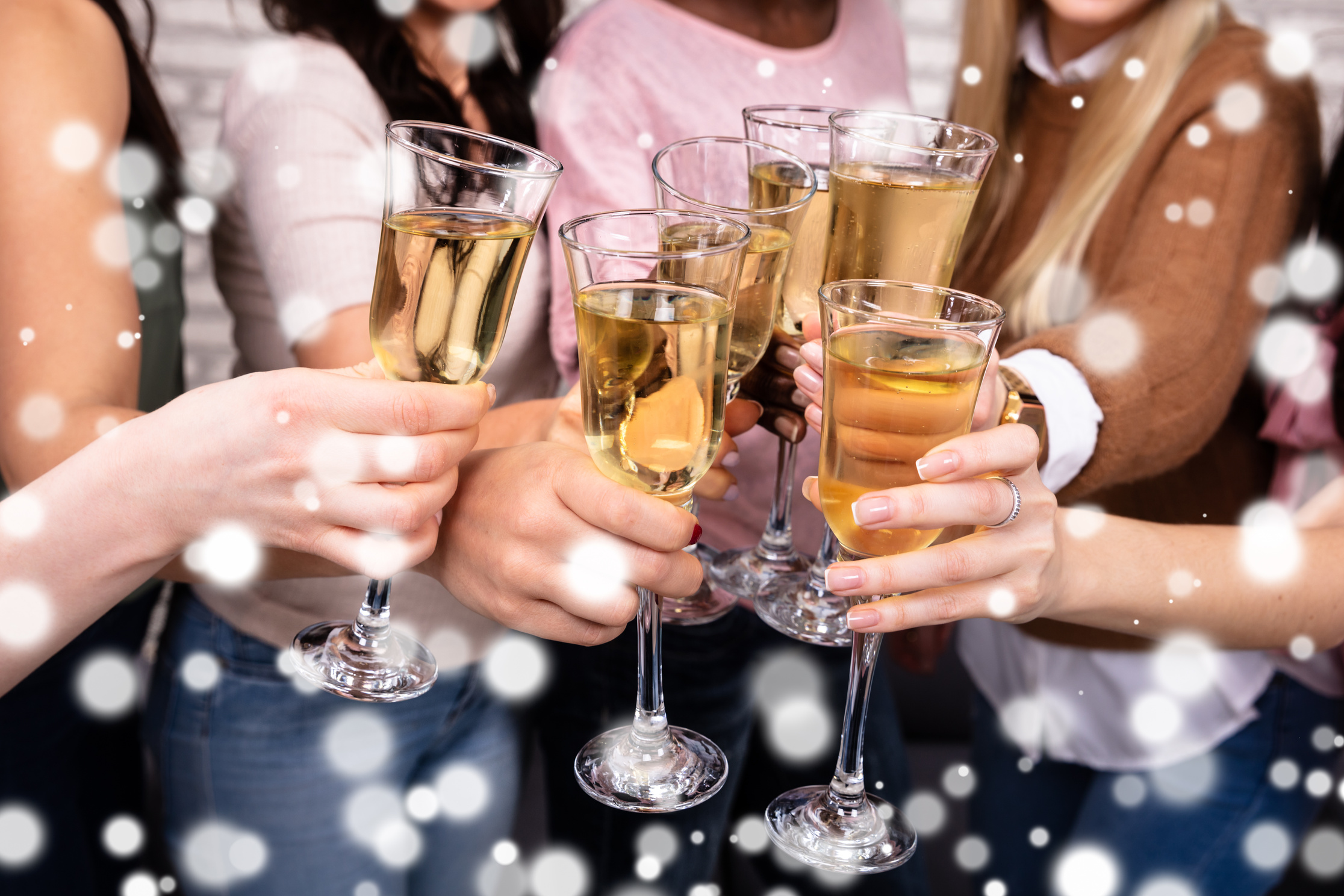 Women Celebrating A Bachelorette Party Toasting Champagne